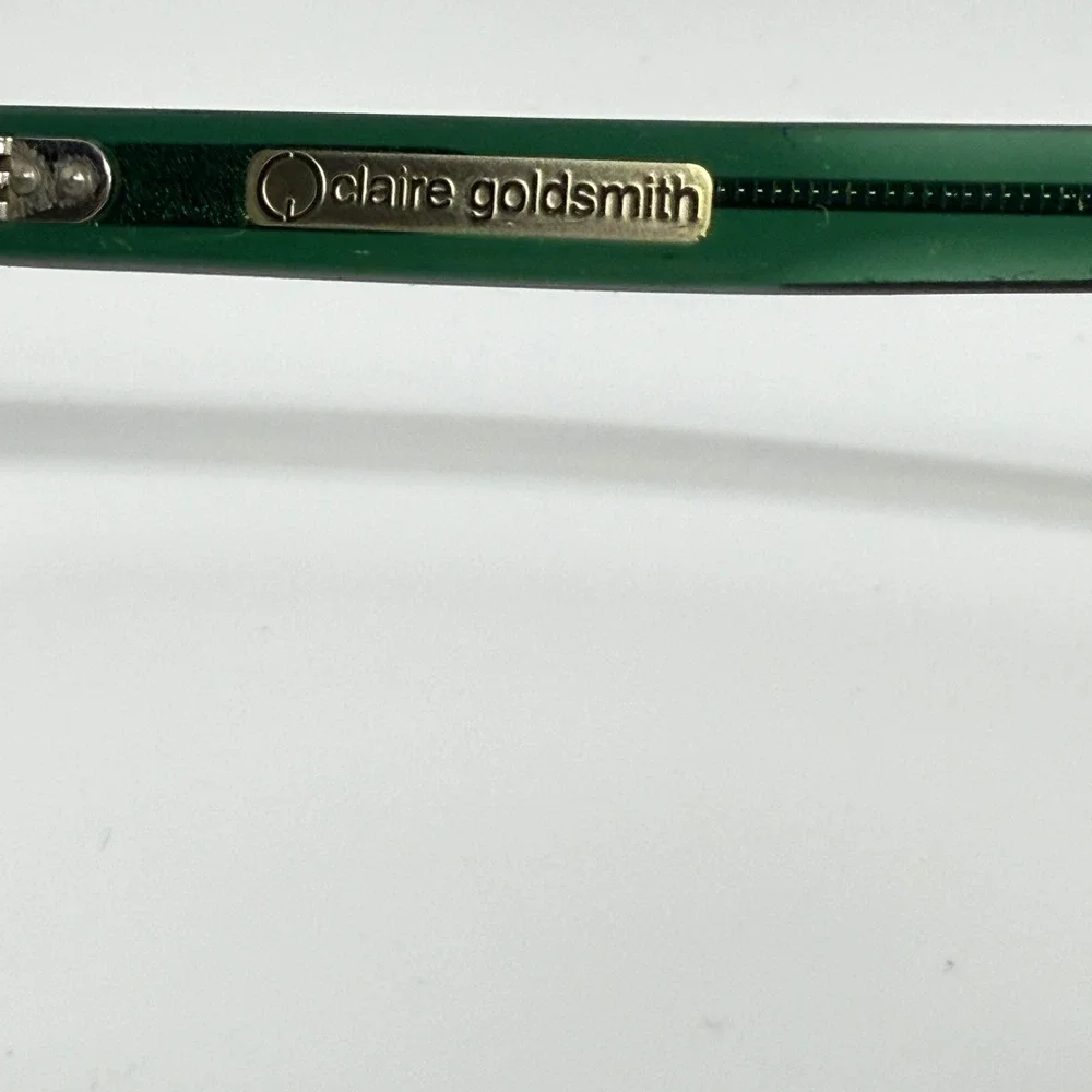 Claire Goldsmith Abbott Silver Jade Eyeglasses‎ Frames 52-14-140 Green Rectangle